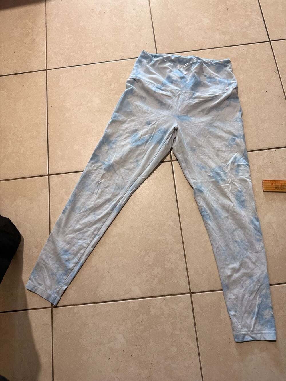 Victoria's Secret PINK Yoga High Waist Light Blue Tie Dye Cotton Leggings Size M